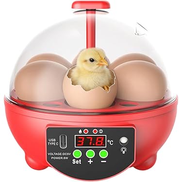 Amazon | 卵を孵化させるための孵化器 - 幅広い用途 6スロット家禽